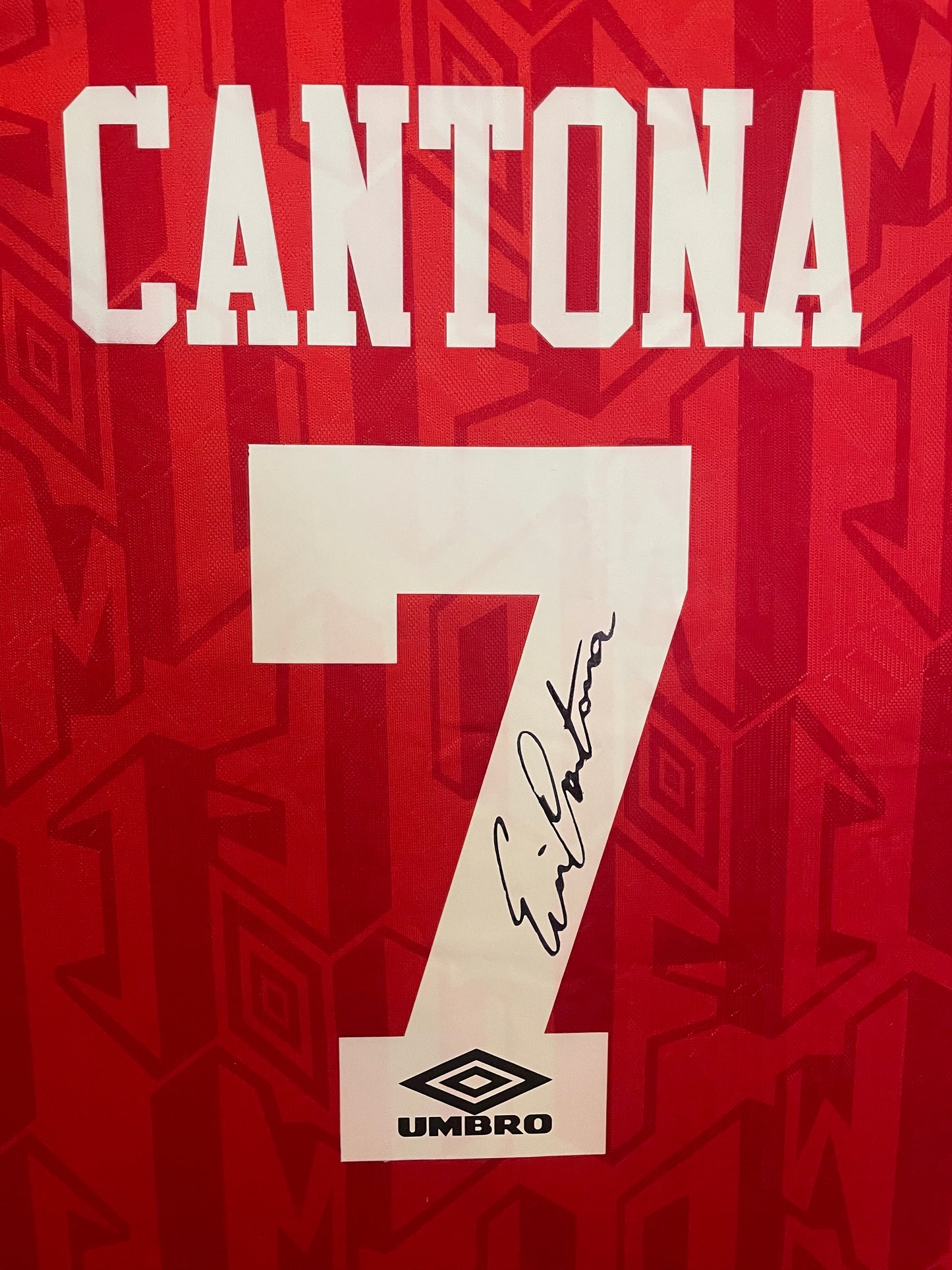 Eric Cantona Signed Manchester United 1992/94 Framed Home Shirt with COA