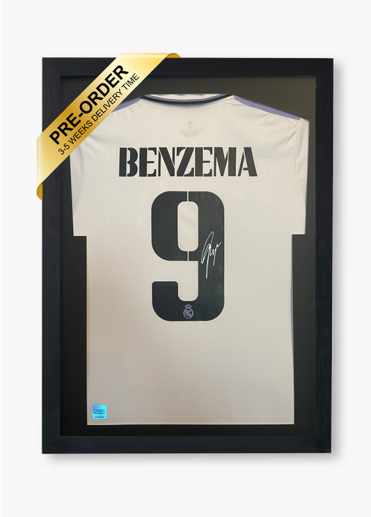 Karim Benzema Signed Real Madrid 2022/23 Framed Home Shirt with COA