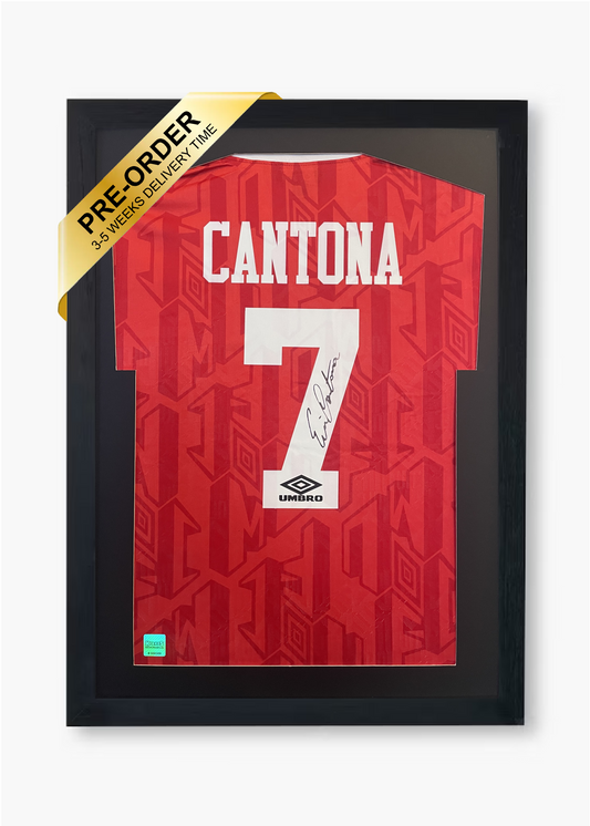 Eric Cantona Signed Manchester United 1992/94 Framed Home Shirt with COA