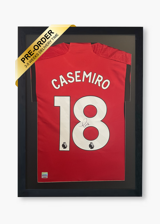 Casemiro Signed Manchester United 2023/24 Framed Home Shirt with COA.