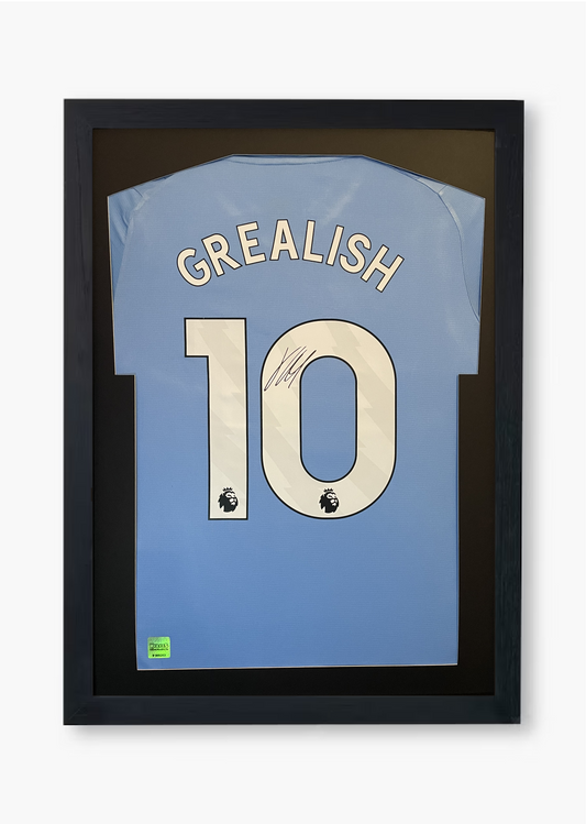 Jack Grealish Signed Manchester City 2023/24 Framed Home Shirt with COA