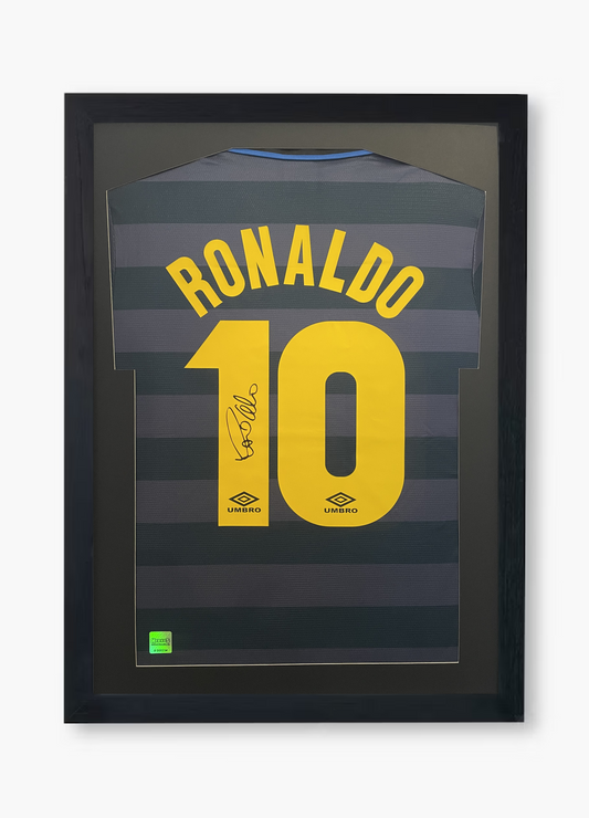 Ronaldo Nazario Inter Milan 1997/98 Signed Framed Third Shirt with COA