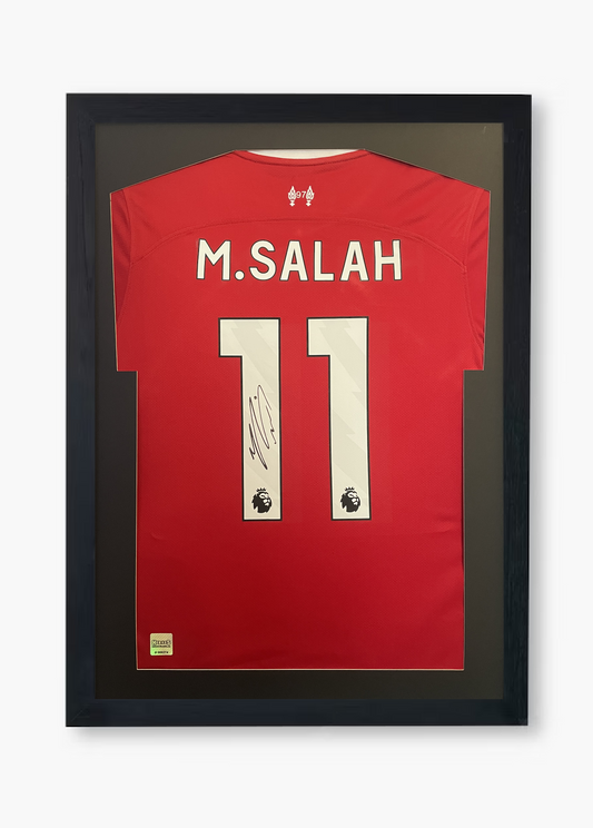 Mo Salah Signed Liverpool 2023/24 Framed Home Shirt with COA